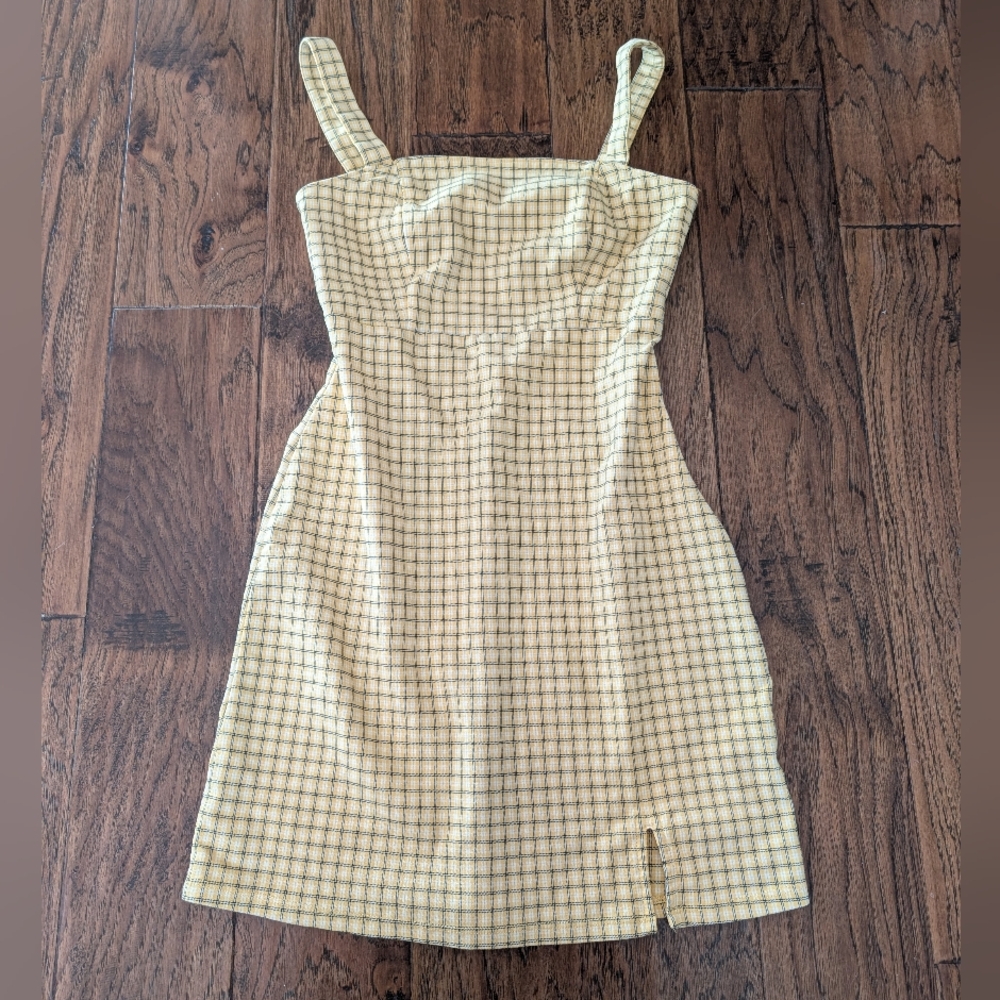 Hollister Yellow Checked Mini Dress